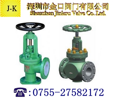 J44F46衬氟角式截止阀