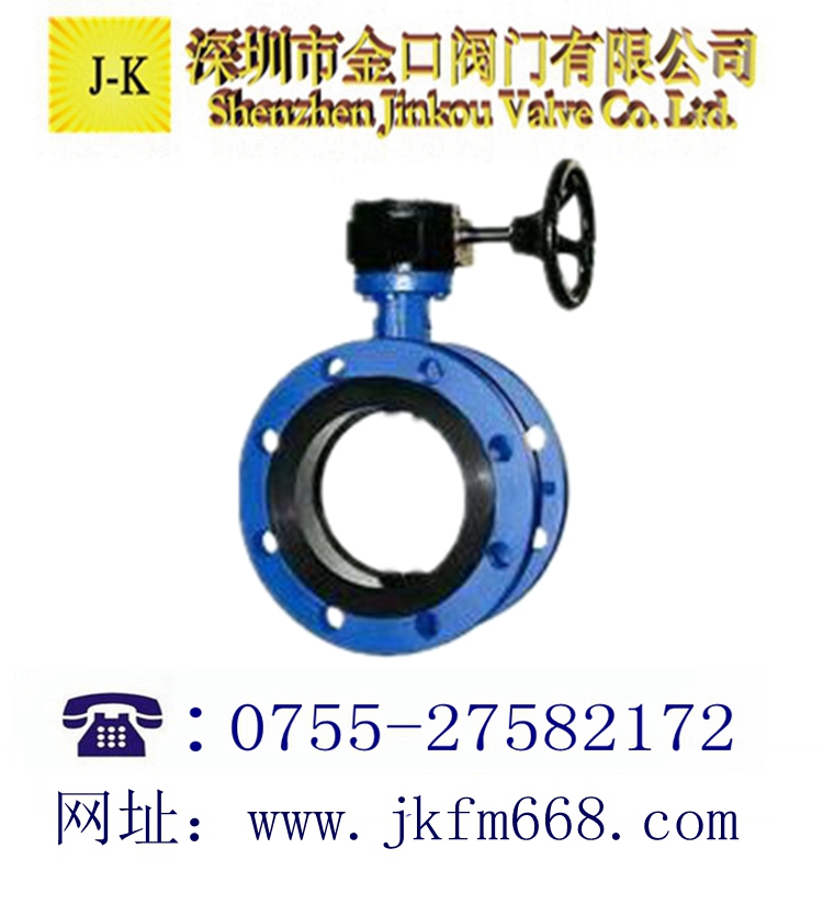 蜗轮法兰橡胶蝶阀
